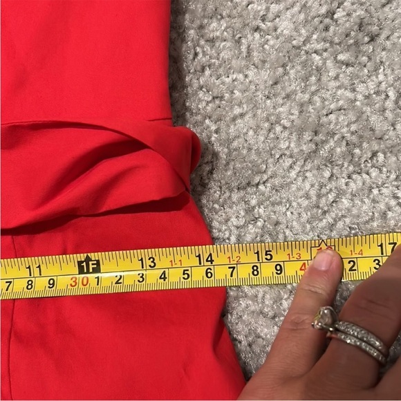 New Milly Tara Red Valentines Day Dress Solid One Shoulder Size 6 NWT - Picture 6 of 10